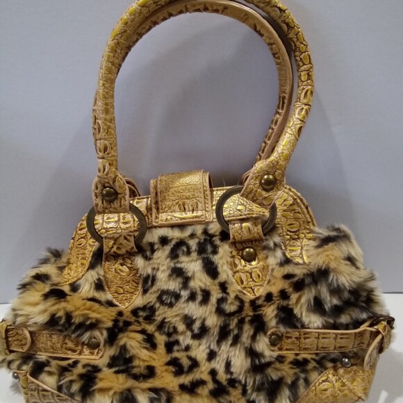 Mad bags hand bag Leopard faux fur faux leather with decorative accents. - Picture 9 of 16
